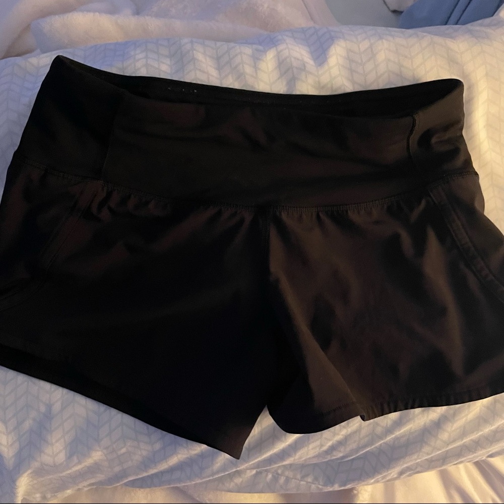 High rise black lulu shorts